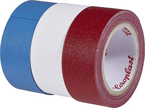 Coroplast Ruban adhésif toilé 31081 bleu, rouge, blanc (L x l) 2.5 m x 19 mm caoutchouc 3 pc(s)