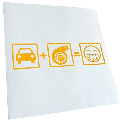 Kiwistar - Autoaufkleber - gelb - 60 x 15 cm - Turbo Boost - Heckscheibenaufkleber Auto Aufkleber wetterfest für Kfz LKW Mofa Truck - Sticker außen selbstklebend Tuning Zubehör für Fenster Fahrzeug