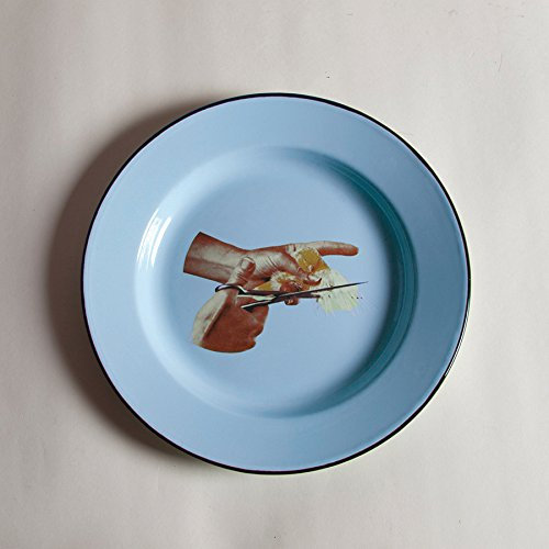 Plato de metal esmaltado Toiletpaper diámetro 26 cm – Pájaro