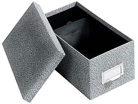 Globe-Weis/Pendaflex Fiberboard Index Card Storage Box, 4 x 6 Inches, Black Agate (94 BLA)