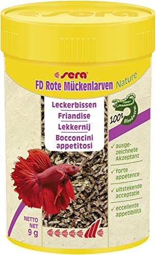sera FD Rote Mückenlarven Nature 100 ml - Der Leckerbissen für Jungfische und Feinschmecker - Fischfutter fürs Aquarium mit sehr hoher Verwertbarkeit, somit weniger Algen