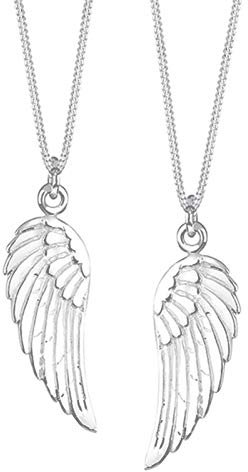 Elli Schmuckset Damen Partnerkette mit Anhänger Flüger in 925 Sterling Silber 45 cm lang