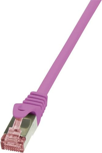LogiLink CQ2039S CAT6 S/FTP PIMF PrimeLine Patch Cable, 1 Meter Length, Pink, Pink, 1 Meter Length