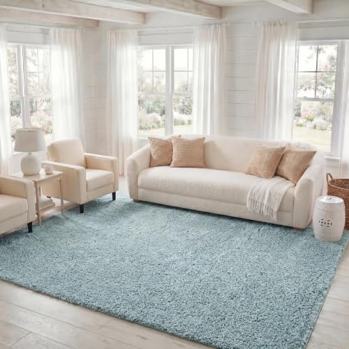SAFAVIEH Area Rug 6x9 - Athens Shag Collection -Seafoam, Non-Shedding & Easy to Clean, Ideal for Living Room, Bedroom, Dining Space (SGA119D)