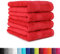 BaSaTex - 4er Pack Handtuch Set für Haushalt & Gäste - Frottee-Handtücher mit Aufhängeschlaufe aus weicher Baumwolle in 50x100cm - Waschtücher für Bad Öko-Tex Made in Green - Rot