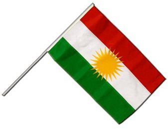 Flaggenfritze Stadionfahne Kurdistan 60 x 90 cm - große Stockflagge für Sportevents, Umzüge und Dekoration
