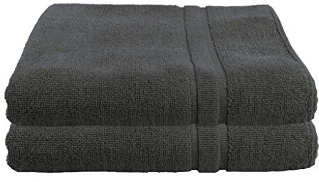 Julie Julsen 2er Pack 70 x 120 cm Duschtuch Premium Qualität 900 gm2 aktuellen Farben und 3 Größen aus Baumwolle Design Doppel Rahmen Anthrazit