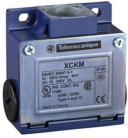 Telemecanique Sensors ZCKM1 Limit Switch Body, Metal, Fixed, Snap Action, 2 Poles, 1NC + 1NO Contacts, PG11, 64 mm Width x 64 mm Height x 30 mm Depth