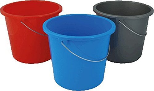 Teko Plastic Haushaltseimer mit Metallbügel und Messung, 10 l, Kunststoff, blau, Einheitsgröße