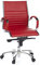 hjh OFFICE 660532 Profi Chefsessel Parma 10 Leder Rot/Chrom moderner Bürostuhl, mittelhohe Rückenlehne