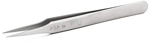 Weller Erem 2SASL Präzisionspinzette Mit Mittelfeinen Spitzen und Edelstahl, Antimagnetisch, Rostfrei, Säurebeständig, Hitzebeständiger Körper 115 mm