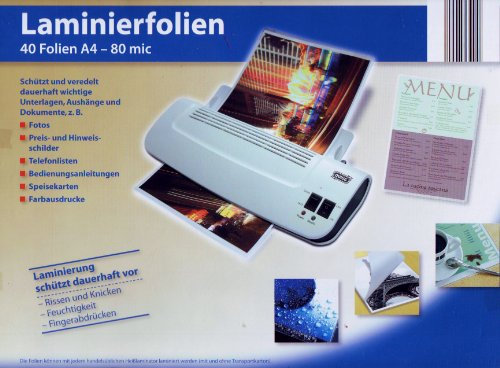 Quigg Laminierfolien 40 Folien A4-80 mic