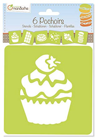 Avenue Mandarine 42645O - Set mit 6 Schablonen, 15 x 15 cm, geeignet für Kinder ab 3 Jahren, für Filz- und Farbstifte, Farben oder Farbbomben,Süßigkeiten, 1 Set