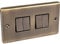 Antique Brass 4 Gang Light Switch United Electrical (Windsor) W04AB