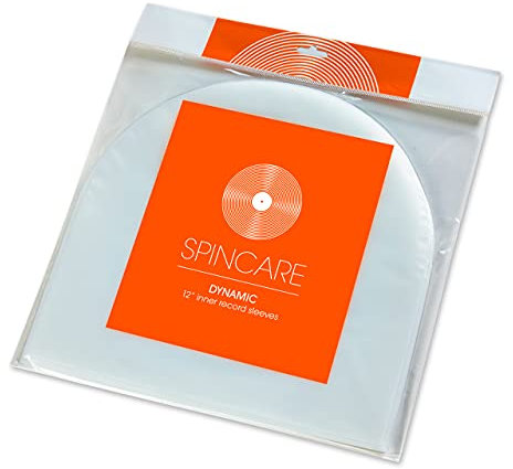 50x 12 Antistatische Innenhüllen Für LP Schallplatten | DYNAMIC 12 Zoll Abrundungen Vinyl Schutzhüllen| Premium-Qualität HDPE 50 Mikron Dicke | 307mm x 307mm