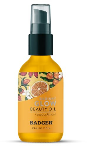 Badger Organic Seabuckthorn Face Oil, Antioxidant-Rich, Vegan, 1 fl oz