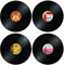 MikaMax – Vinyl Platzsets – Runde Schallplatten Platzsets – Tischdekoration – 3 mm Dick Retro Set aus 4 – Nostalgische Schallplatten – Schwarz – Robuster und Langlebiger Tischschutz