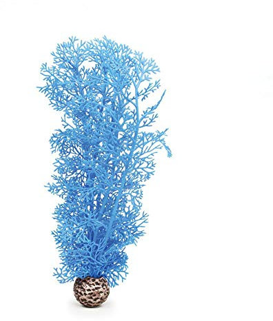 biOrb Fish Tank Decorations, Aquatic Horn Coral Plant With Weighted Ball (Medium Blue Aquarium Plant), Artificial Fish Tank Plants To Add Colour, Natural-Looking Aquarium Decor For Scenic Background