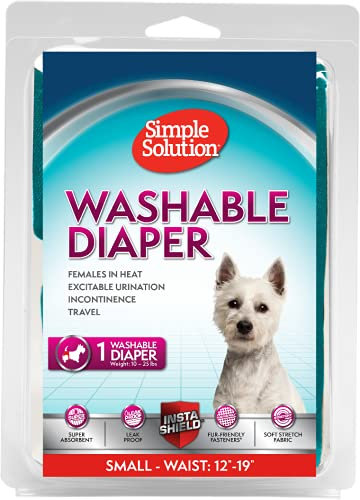 Simple Solution waschbare, wiederverwendbare Hundewindeln | saugfähig mit auslaufsicherem Sitz | Reizharn oder Inkontinenz | 1 x Medium Windel Small