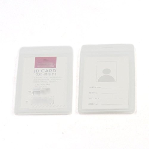 8 pcs Vertikal ID Card Badge Holder Hard & Gurt für Spule Einziehbarer Kreditkarte weiß transparent
