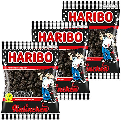 Haribo Katinchen, 3er Pack, Lakritz, Süßigkeit, Nascherei, Im Beutel, Tüte, 200 g