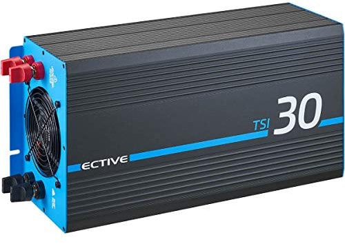 ECTIVE Reiner Sinus Wechselrichter TSI 30-3000W, USB, 24V auf 230V, Überlastschutz, Überhitzungsschutz, NSV, USV Funktion - DC/AC Spannungswandler, Umwandler, Stromwandler für Haushaltsgeräten