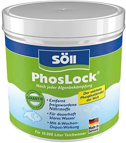 Söll 80517 PhosLock 500 g - Phosphatbinder, senkt Phosphatgehalt, zur Algenkontrolle, Teichpflege zur Algenvorbeugung im Teich Pflanzenteich Fischteich Koiteich