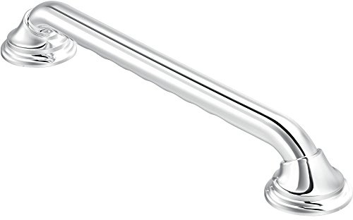Moen Chrome Bathroom Safety 12-Inch Designer Shower Grab Bar with Curled Grip for Handicapped or Elderly, R8712D3GCH