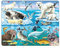 Larsen Puzzle FH11 Arktische Wildtiere, Alter 4–12, 75 Teile, Lernspiel Tiere aus dem Norden entdecken, stabiles Tablett & Rahmen, Made in Norway