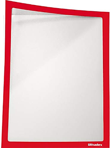 Ultradex 889005 Infotasche magnetisch für DIN A4, 5-er Packung, 312 x 225 mm, rot