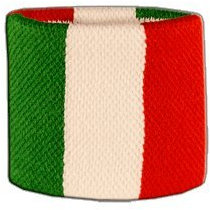 Flaggenfritze® Schweißband Flagge Italien - Unisex - Grün - 7 x 8 cm - Für Fußballfans und modebewusste Menschen - Viele Sportarten