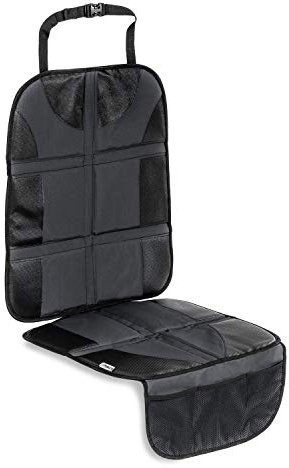 hauck Sit on Me Deluxe, Schwarz - Universal Kindersitzunterlage Autositzschoner 120 x 46 cm, Isofix Geeignet, Wasserabweisend, Sitzschutz Sitzschoner Auto Kindersitz mit Netztaschen