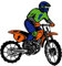 Samunshi® Buntes Motocross Wandtattoo Digitaldruck MotoX Motorrad - 58x60cm mehrfarbig