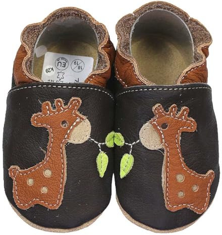 HOBEA-Germany Krabbelschuhe für Jungs und Mädchen in verschiedenen Designs, Modell Schuhe:Giraffe, Schuhgröße:26/27 (30-36 Monate)