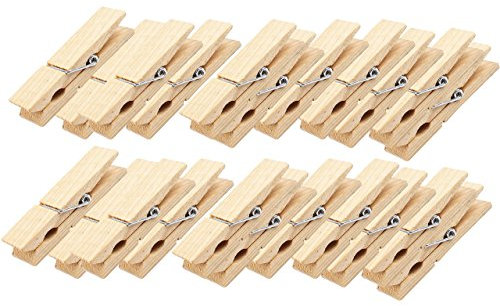 Logbuch-Verlag 24 Holzklammern 4,5 x 0,7 cm Wäscheklammern Natur Clips aus Holz