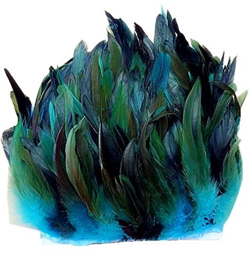 ERGEOB Hahn Feder Stoffstreifen 2 Meter - Ideen für die Bekleidung, Kanarval Kostüme, Hüte hellblau