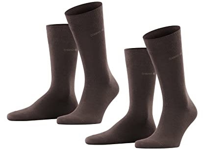 ESPRIT Herren Socken Basic Uni Multipack M So Baumwolle einfarbig 2 Paar, Braun Dark Brown 5230, 47-50