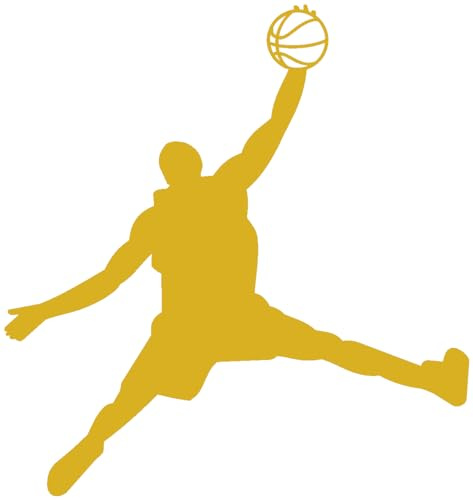 Samunshi® Sticker Basketball Spieler Aufkleber 767 9,5 x 10cm goldmetalleffekt