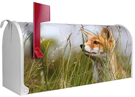 banjado® Amerikanischer Briefkasten - US Mailbox/Letterbox mit Motiv Fuchs 51x22x17cm - Postkasten Stahl aus Amerika – Briefkasten amerikanisch pulverbeschichtet