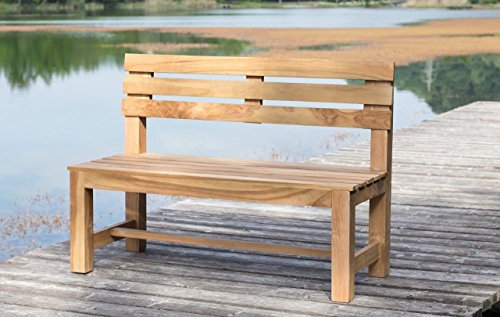 LINDER Stabile Parkbank Gartenbank 150 cm in Premium Teak