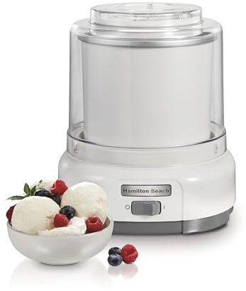 Hamilton Beach 68880 Envase de heladera de gel 1.5L Gris, Color blanco máquina para helados - Heladora (Envase de heladera de gel, 1,5 L, 20 min, Gris, Blanco, 222,2 mm, 222,2 mm)