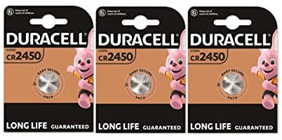 DURACELL Set di 3 Batterie a bottone litio Elettronica CR2450 3 volt Blister di 1