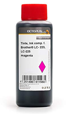 250ml Nachfülltinte, Druckertinte kompatibel für Brother LC- 223, LC-225 Druckerpatronen magenta, für Brother MFC-J 4420 DW, J 4425 DW, J 4620 DW, J 4625 DW, J 5320 DW, J 5600 Series, J 5620 DW, J 5625 DW, J 5720 DW , kein OEM