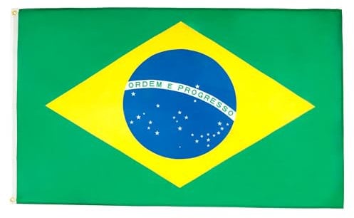 AZ FLAG - Bandera Brasil - 250x150 cm - Gran Bandera Brasileña 100% Poliéster Con Ojales de Metal integrados - 300g - Colores Vivos Y Resistente A La Decoloración