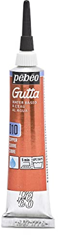 Pebeo 20 ml Setasilk Silk Painting Water Based Gutta Tube, Copper, 147-010