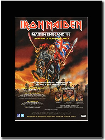 gasolinerainbows - Iron Maiden - Maiden England '88 - Matted Mounted Magazine Promotional Artwork on a Black Mount