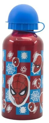 My sweety pop - Gourde - Aluminium - Pour enfant - Crèche - Maternelle - Ecole - Vacances - Repas - 17,5 cm – 400 ml - Hydratation - Idée Cadeau - Spiderman - Rouge - pour garcon