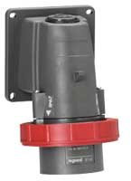 prise tableau inclinée 32 ampères 3p+t ip55 rouge - legrand hypra 053090
