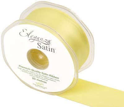 ELEGANZA Premium Quality Ribbon, Satin, Pale Yellow, 11 x 11 x 4 cm