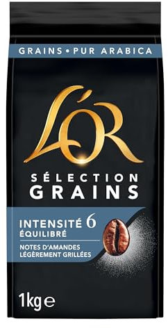 L'OR, 1kg Café en Grains Sélection, 100% Arabica, Intensité 6